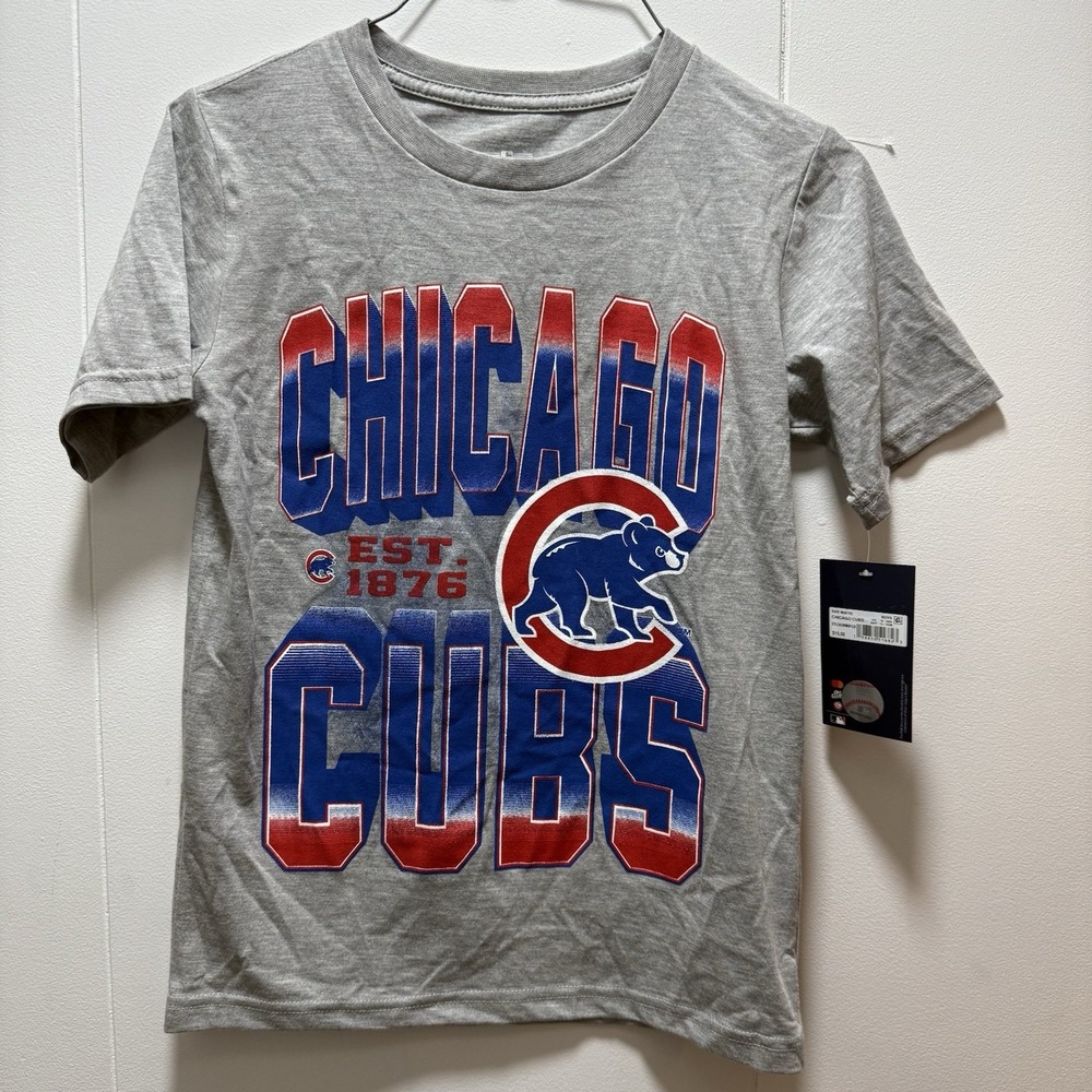 Genuine Merchandise Boy's Gray MLB‎ Chicago Cubs Shirt Size Medium 8/10 NEW